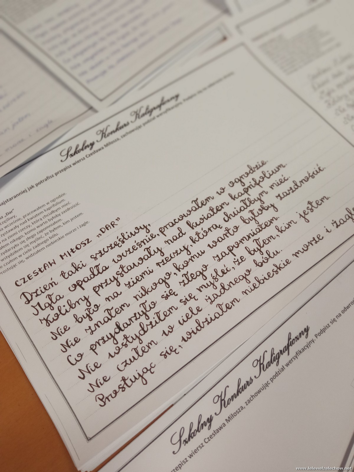 Szkolny Konkurs Kaligraficzny