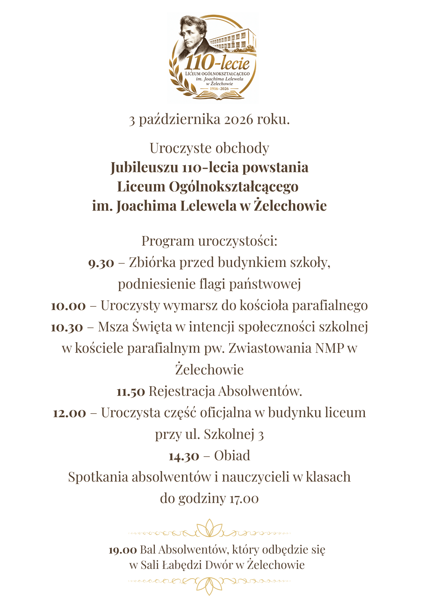 program uroczystości
